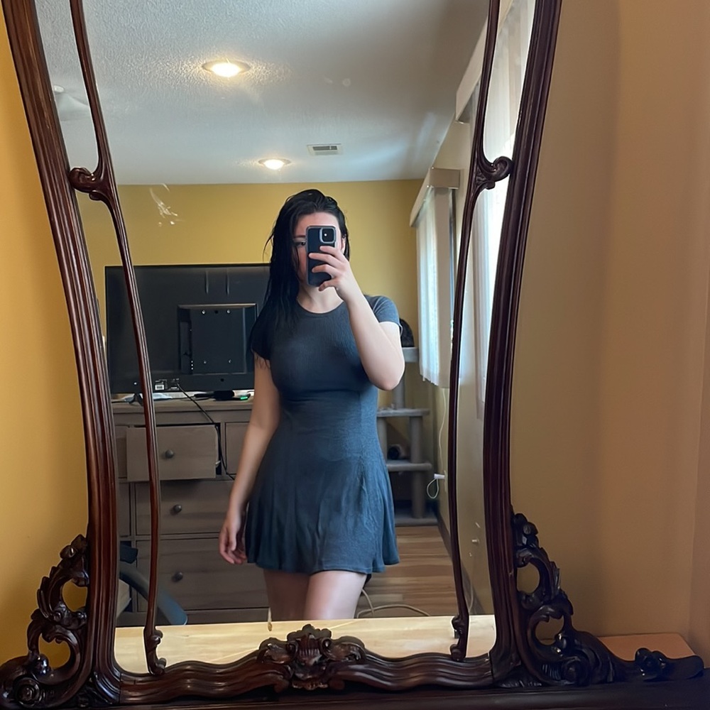 Urban Outfitters Dark Grey Ribbed Dress